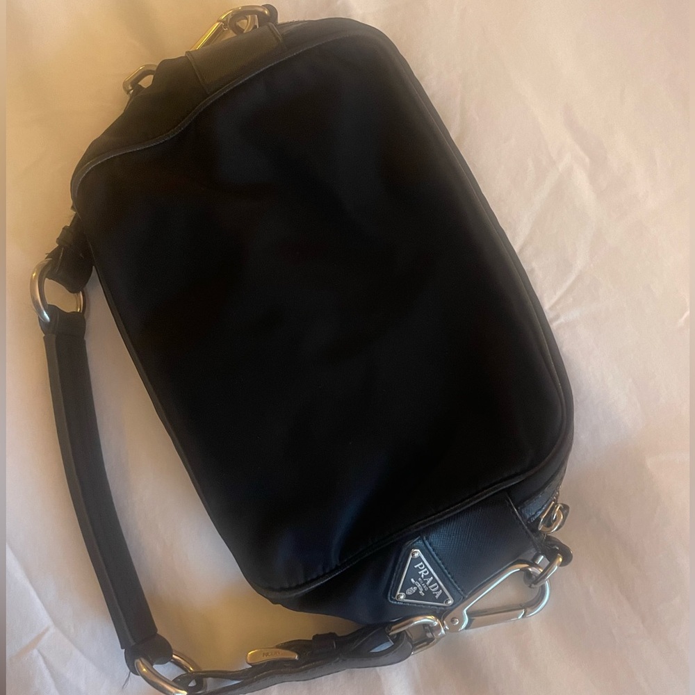 Vintage Prada nylon shoulder bag/detachable strap that duals as a cosmetic case